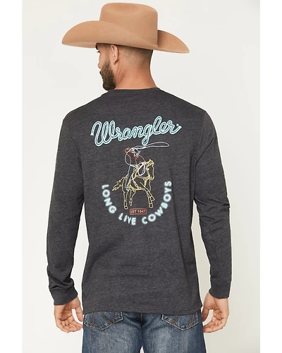 Wrangler Men's Long Live Cowboys Sleeve Graphic T-Shirt