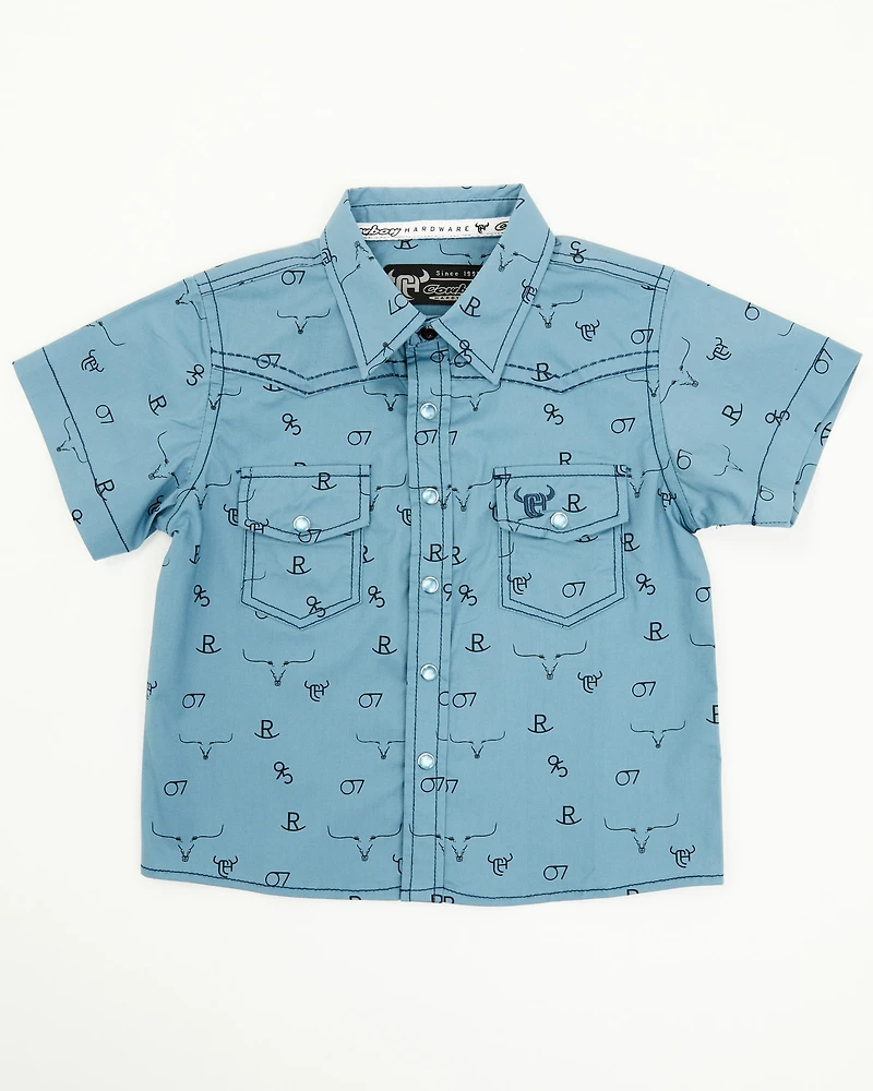 Cowboy Hardware Toddler Boys' Branding Iron Short Sleeve Snap Western Shirt