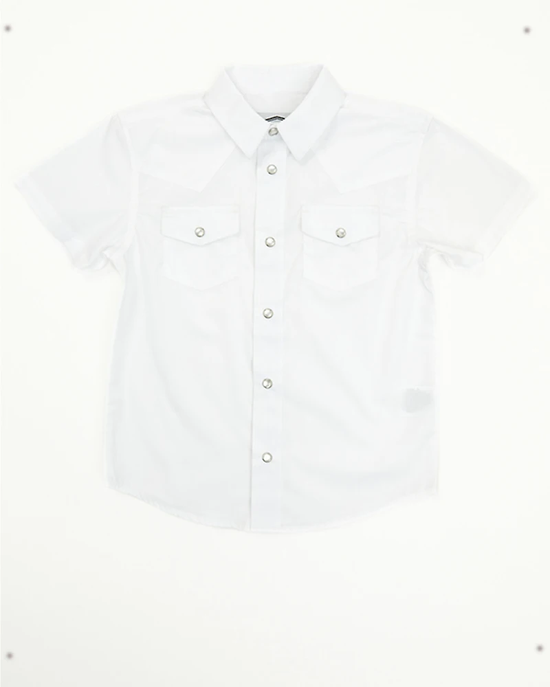 Gibson Trading Co Toddler Boys' Solid Short Sleeve Pearl Snap Western Shirt