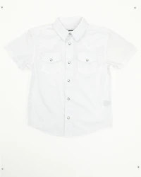 Gibson Trading Co Toddler Boys' Solid Short Sleeve Pearl Snap Western Shirt