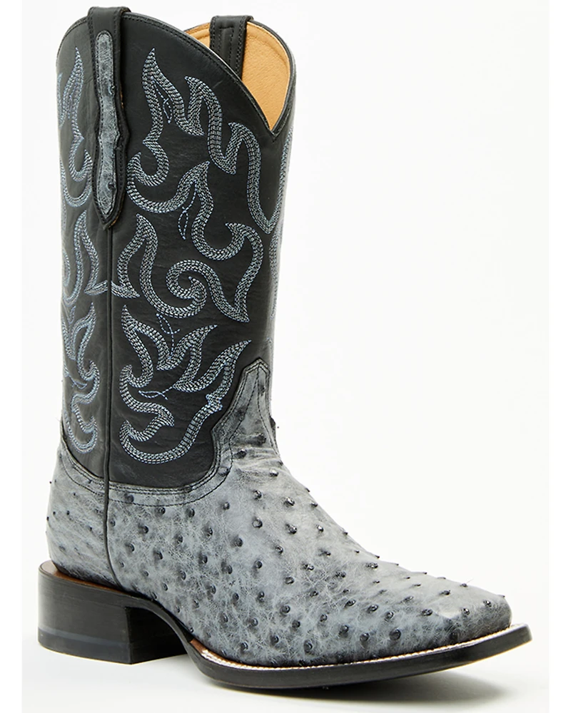 Cody James Men's Exotic Full Quill Ostrich Western Boots - Broad Square Toe