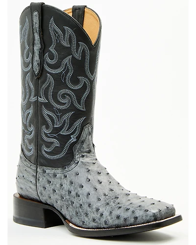 Cody James Men's Exotic Full Quill Ostrich Western Boots - Broad Square Toe
