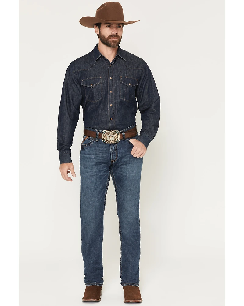Ariat Men's M4 Newton Norwich Medium Wash Relaxed Straight Rigid Denim Jeans