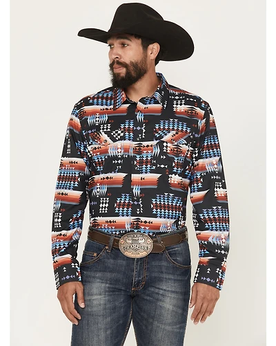 RANK 45® Men's Nate Southwestern Print Long Sleeve Snap Performance Western Shirt