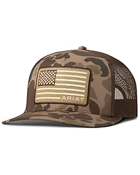 Ariat Men's Camo American Flag Patch Ball Cap