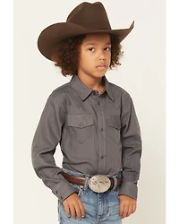 Gibson Trading Co Boys' Striped Long Sleeve Pearl Snap Western Shirt