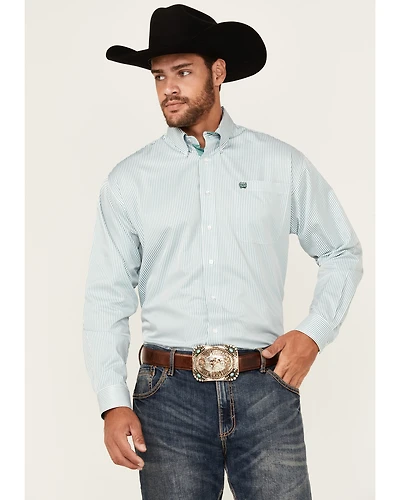Cinch Men's Striped Long Sleeve Button-Down Western Shirt