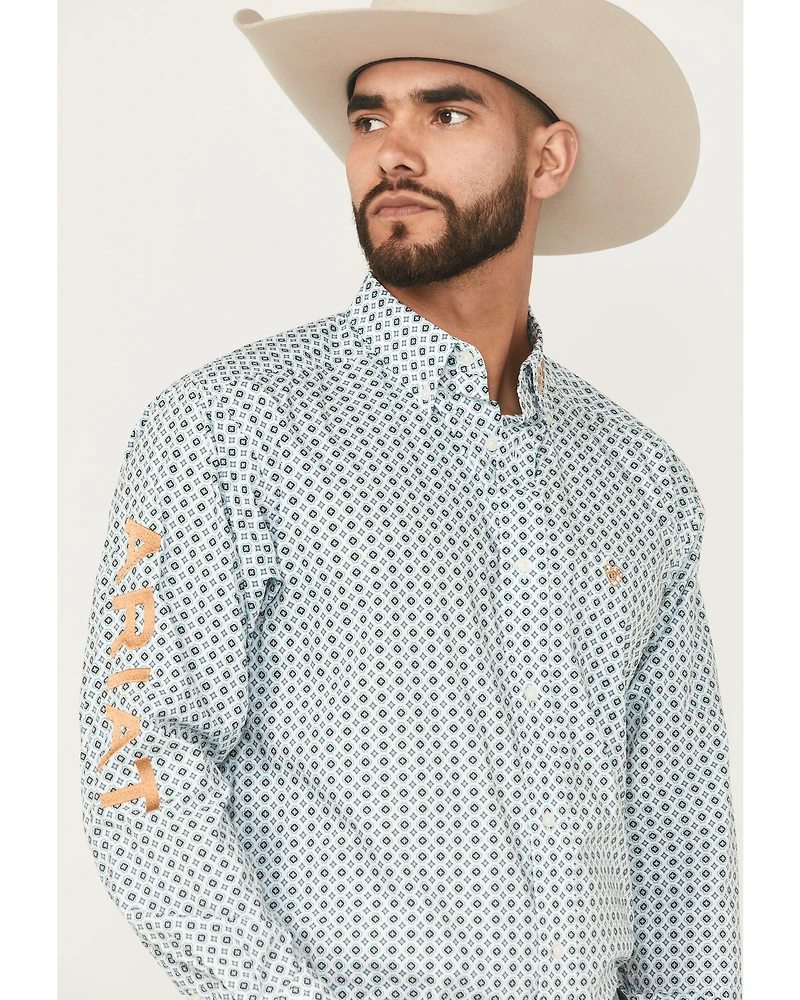Ariat Men's Team Franklin Geo Print Long Sleeve Button-Down Western Shirt