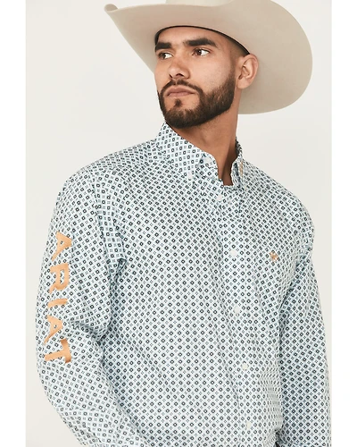 Ariat Men's Team Franklin Geo Print Long Sleeve Button-Down Western Shirt