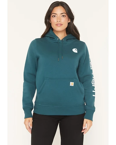 Carhartt Women's Relaxed Fit Midweight Logo Sleeve Graphic Hoodie