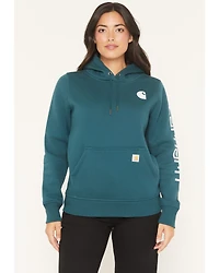 Carhartt Women's Relaxed Fit Midweight Logo Sleeve Graphic Hoodie