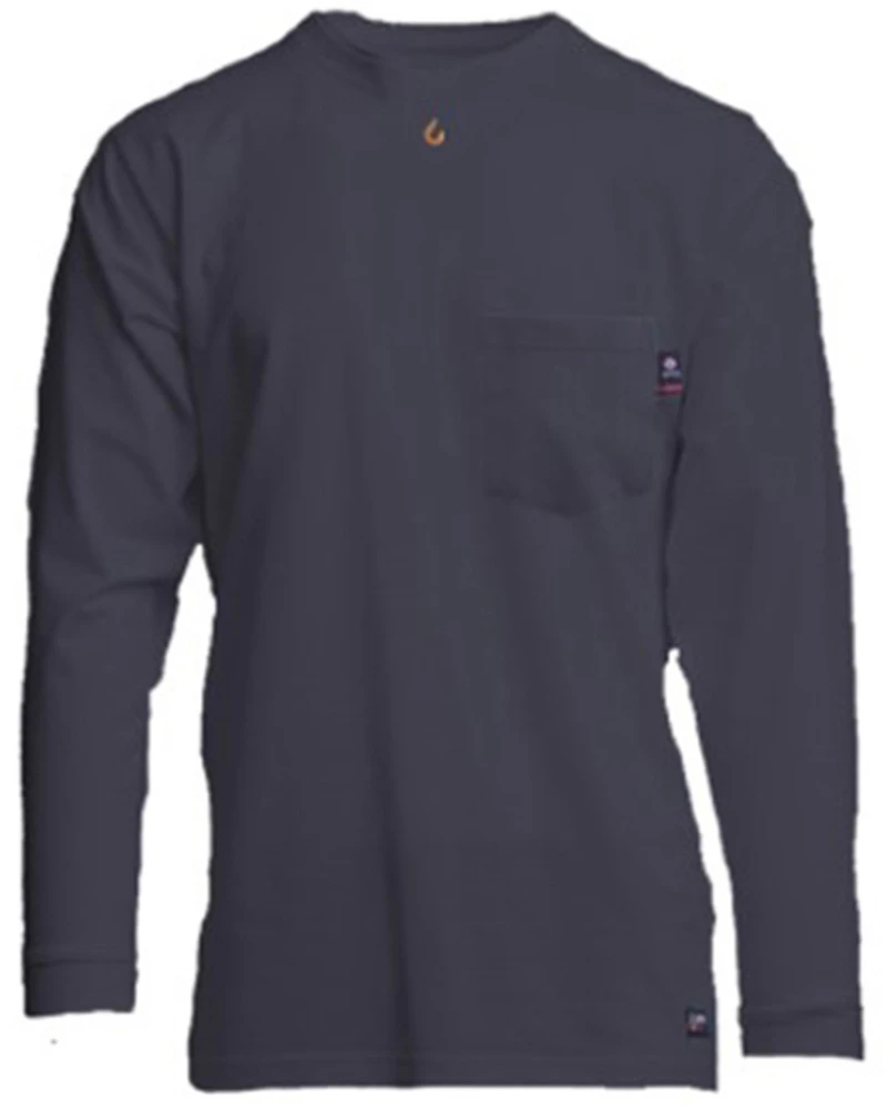 Lapco Men's FR Solid Long Sleeve Work Pocket T-Shirt