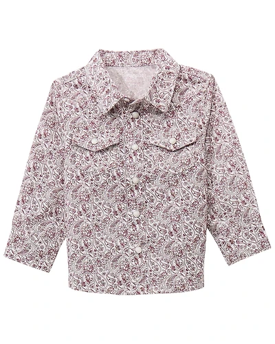 Wrangler Toddler Boys' Paisley Print Long Sleeve Snap Western Shirt