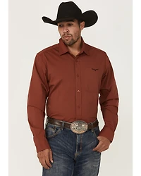 Kimes Ranch Men's Linville Solid Long Sleeve Button-Down Stretch Western Shirt