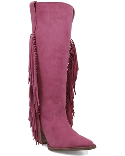 Dingo Women's Twister Suede Fringe Tall Western Boots