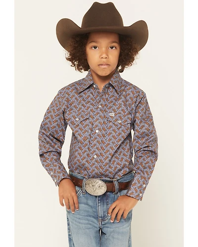 Ely Walker Boys' Cowboy Long Sleeve Snap Western Shirt