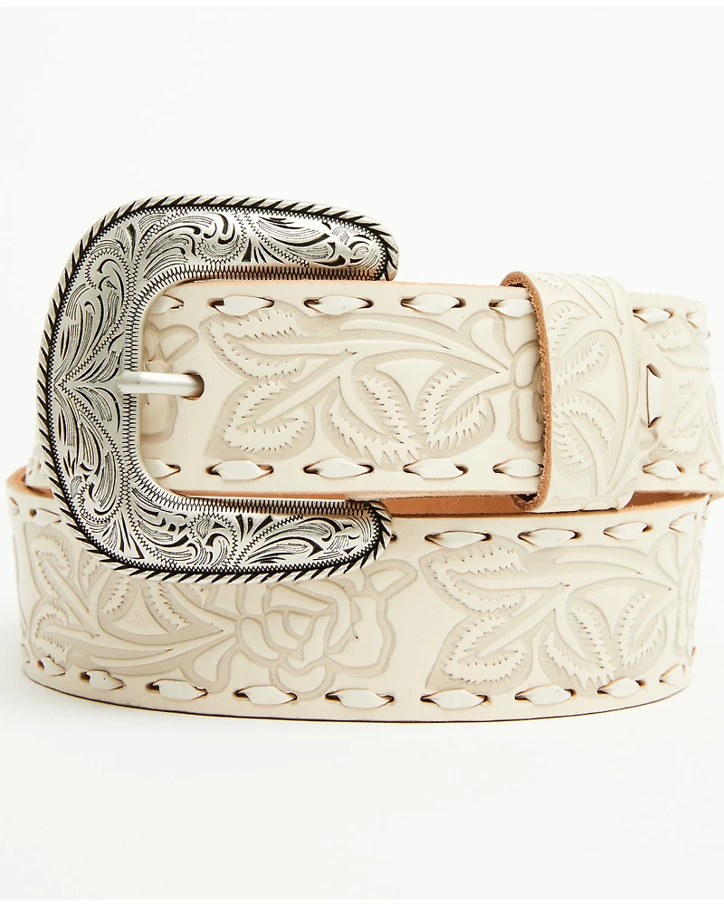 Shyanne Women's Rose Embossed Verity Classic Buckle Belt
