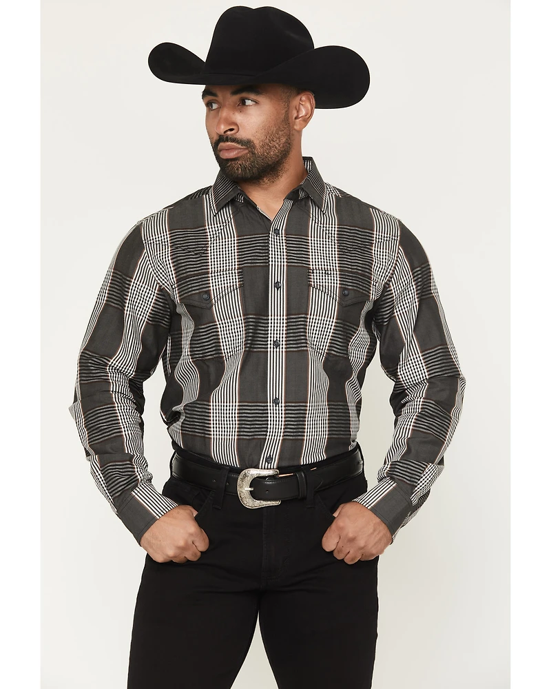 Cody James Black 1978™ Men's Ace Plaid Print Long Sleeve Button-Down Western Shirt