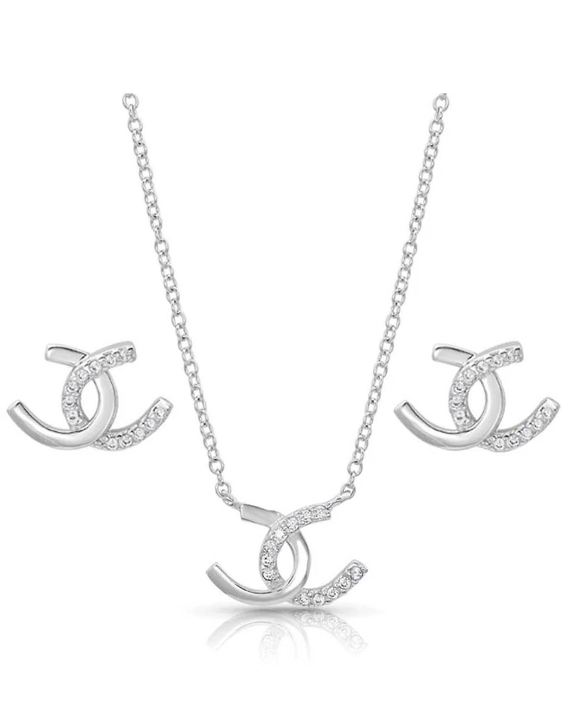 Montana Silversmiths Women's Horseshoe Happiness Jewelry Set - 2 Piece