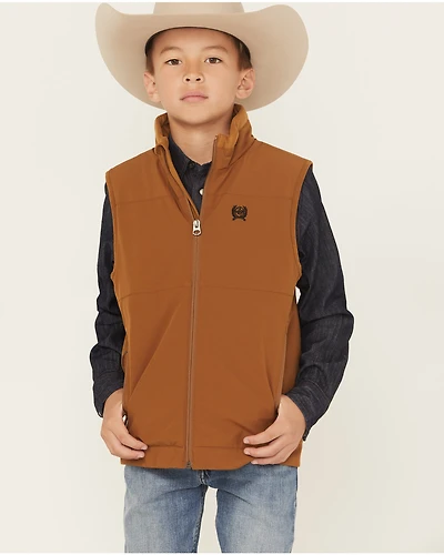 Cinch Boys' Quilted Canvas Embroidered Vest