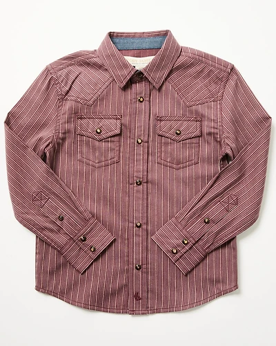 Cody James Toddler Boys' Everest Peak Striped Print Long Sleeve Snap Western Shirt