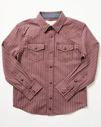 Cody James Toddler Boys' Everest Peak Striped Print Long Sleeve Snap Western Shirt