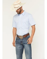 RANK 45® Men's Trailblazer Short Sleeve Button-Down Plaid Stretch Western Shirt