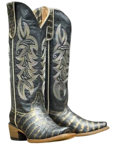Tanner Mark Women's Caiman Print Tall Western Boots - Square Toe