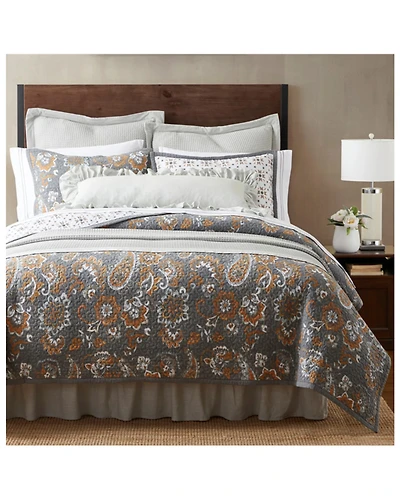 HiEnd Accents Gray Abbie Western Paisley Reversible 2-Piece Twin Quilt Set
