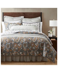 HiEnd Accents Gray Abbie Western Paisley Reversible 2-Piece Twin Quilt Set