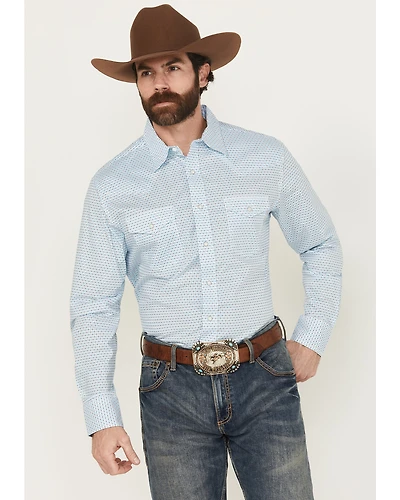 Wrangler Men's 20x Geo Print Long Sleeve Snap Stretch Western Shirt