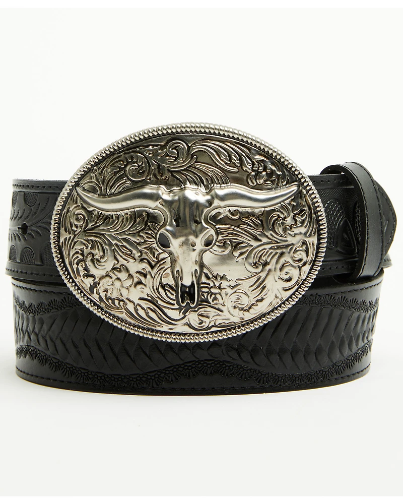 Idyllwind Women's Denver Embossed Leather Steer Head Buckle Belt