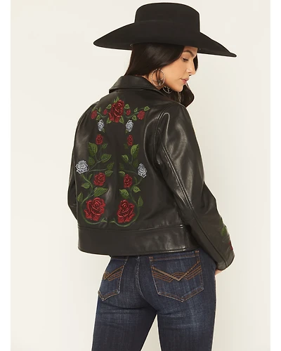 Idyllwind Women's Glenrose Floral Leather Jacket
