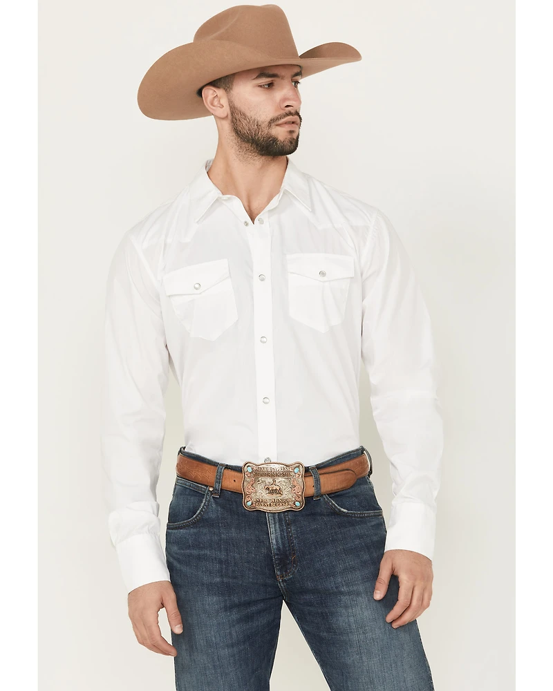 Gibson Men's Solid Long Sleeve Pearl Snap Western Shirt