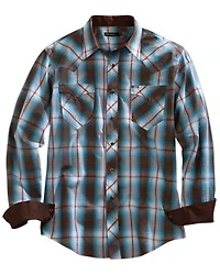 Tin Haul Men’s Turquoise Plaid Short Sleeve Western Shirt