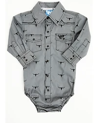 Cowboy Hardware Infant Boys' Skull Scatter Long Sleeve Snap Stretch Onesie