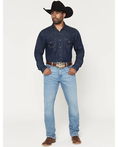 Wrangler Retro Men's Light Wash Slim Bootcut Stretch Denim Jeans