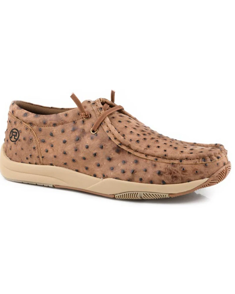 Roper Men's Ostrich Print Clearcut Low Casual Shoes - Moc Toe