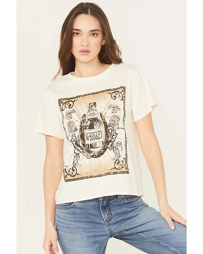 Rock & Roll Denim Women's Whiskey Short Sleeve Oversized Graphic Tee