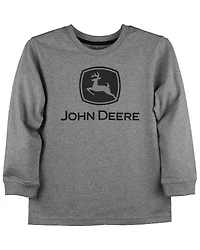 John Deere Boys' (4-7) Heather Grey Trademark Logo Graphic Long Sleeve T-Shirt
