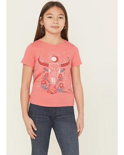 Wrangler Girls' Steer Short Sleeve Graphic Tee