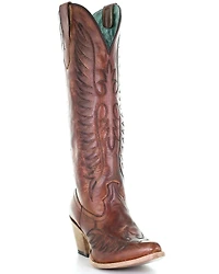 Corral Women's Cognac Embroidery Western Boots - Medium Toe