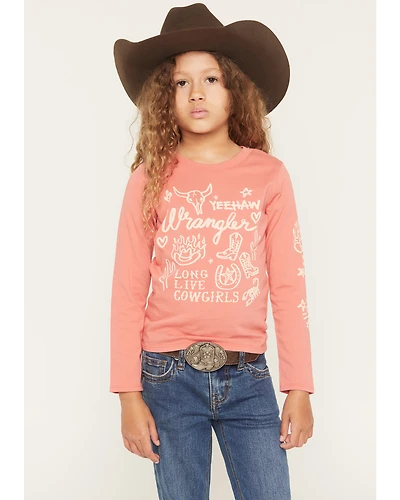 Wrangler Girls' Western Icon Long Sleeve Graphic Tee