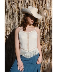 Idyllwind Women's Briarwick Jacquard Print Fringe And Lace Tank Top
