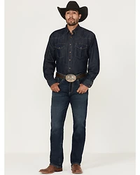 Rock 47 by Wrangler Men's Victor Dark Wash Slim Straight Stretch Denim Jeans