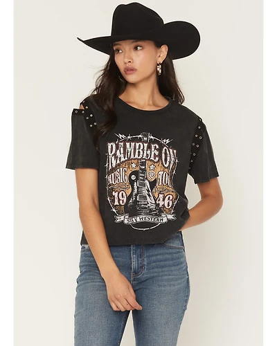 Rock & Roll Denim Women's Ramble On Short Sleeve Graphic Tee