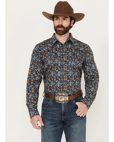 Cody James Men's Rodeo Ritz Paisley Print Long Sleeve Snap Western Shirt