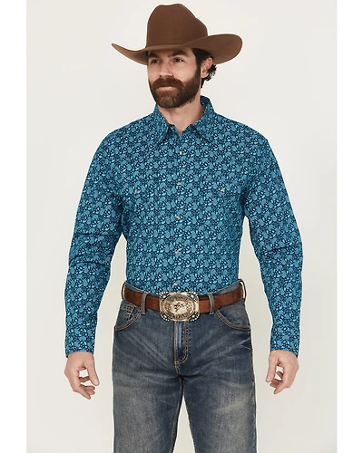 Wrangler Men's 20X Paisley Print Long Sleeve Snap Stretch Western Shirt
