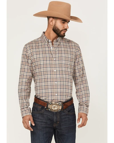 Cody James Men's Let's Mosey Plaid Print Long Sleeve Button-Down Stretch Western Shirt