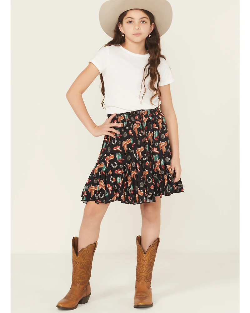 Panhandle Girls' Western Printed Skirt